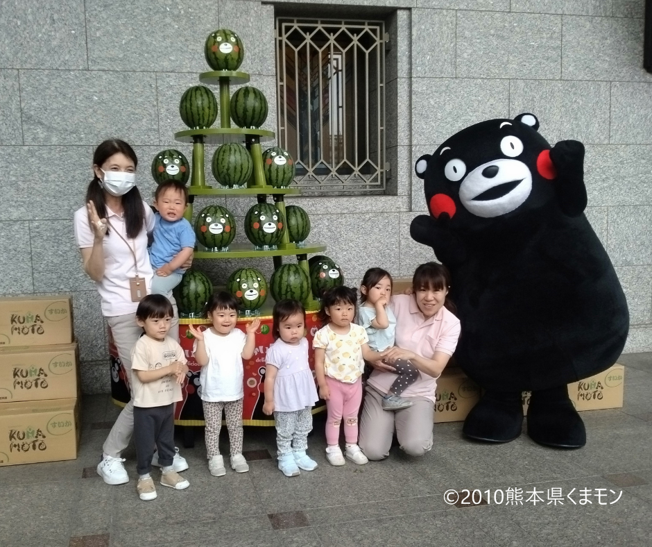 大阪市こども青少年局に熊本県産スイカ１００玉を寄贈